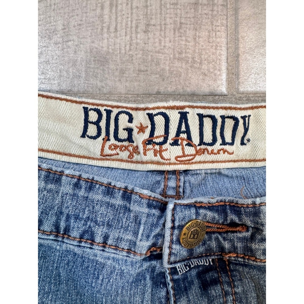Big Daddy Denim Shorts Mens 48 Blue Medium Wash Loose Fit Five Pocket - Picture 4 of 4